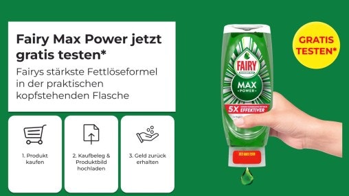 Fairy Max Power gratis testen! (Achtung: Mit Sticker)