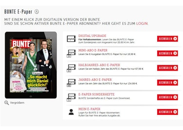Das BUNTE Magazin eröffnet dir die ganze Welt rund um Promis, Royals, Lifestyle und Co. Das BUNTE Magazin eröffnet dir die ganze Welt rund um Promis, Royals, Lifestyle und Co.