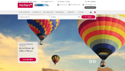 mydays Startseite Startseite von mydays