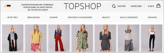 Modehighlights bei Topshop Findet eure Modehighlights bei Topshop