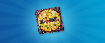 Das Lidl Logo aus Früchten