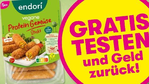 endori vegane Protein Gemüse Sticks - gratis testen