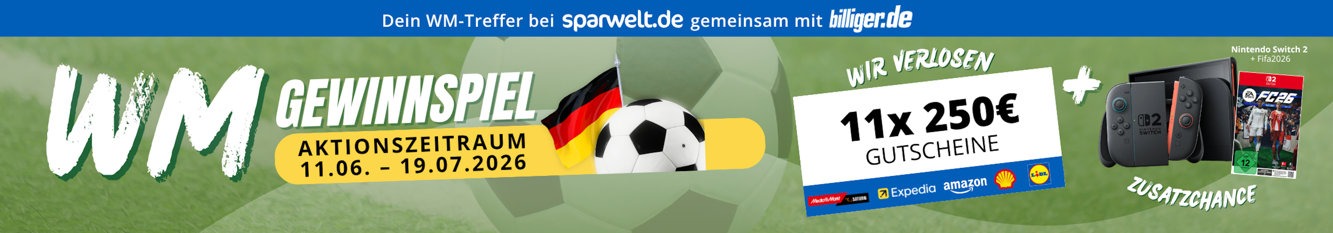 Banner mit einem Gewinnspiel