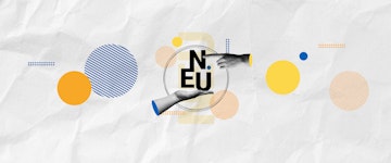 Zwei Hände, die den Schriftzug "NEU" halten.