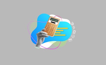 Eine Hand mit einem Taschenrechner. Darauf zu sehen: Gespart