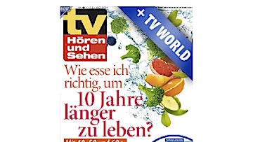 3 Monate "tv Hören und Sehen+TV world" für 32,50€ + 30€ Prämie