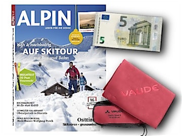 3 Ausgaben „Alpin“ für 12,90€ + 5€ Prämie oder Mikrofaser Handtuch