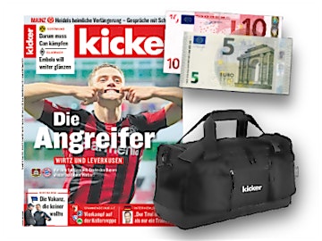 26 Ausgaben "kicker" für 45,90€ + 15€ Prämie oder Sporttasche