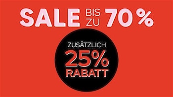 Bis zu 70% Rabatt im Sale + 25% Extra-Rabatt mit Kundenkarte