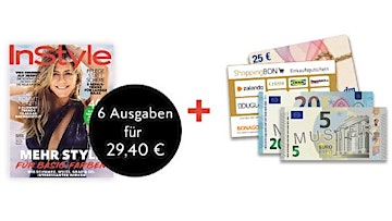8 Ausgaben "InStyle" für nur 29,40€ + 25€ Verrechnungscheck