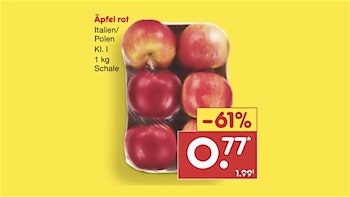 1 kg Schale rote Äpfel für 0,77€ bei Netto MD