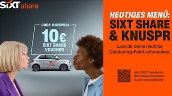 Sixt Share: 10€ Rabatt mit Code KNUSPR24 (auch Bestandskunden)