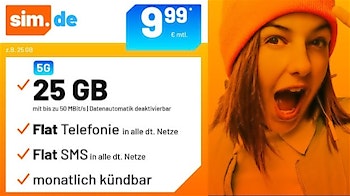 25 GB 5G LTE + Allnet-Flat für nur 9,99€ / Monat