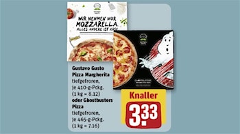 Große GUSTAVO GUSTO Pizza bei REWE für 3,33€